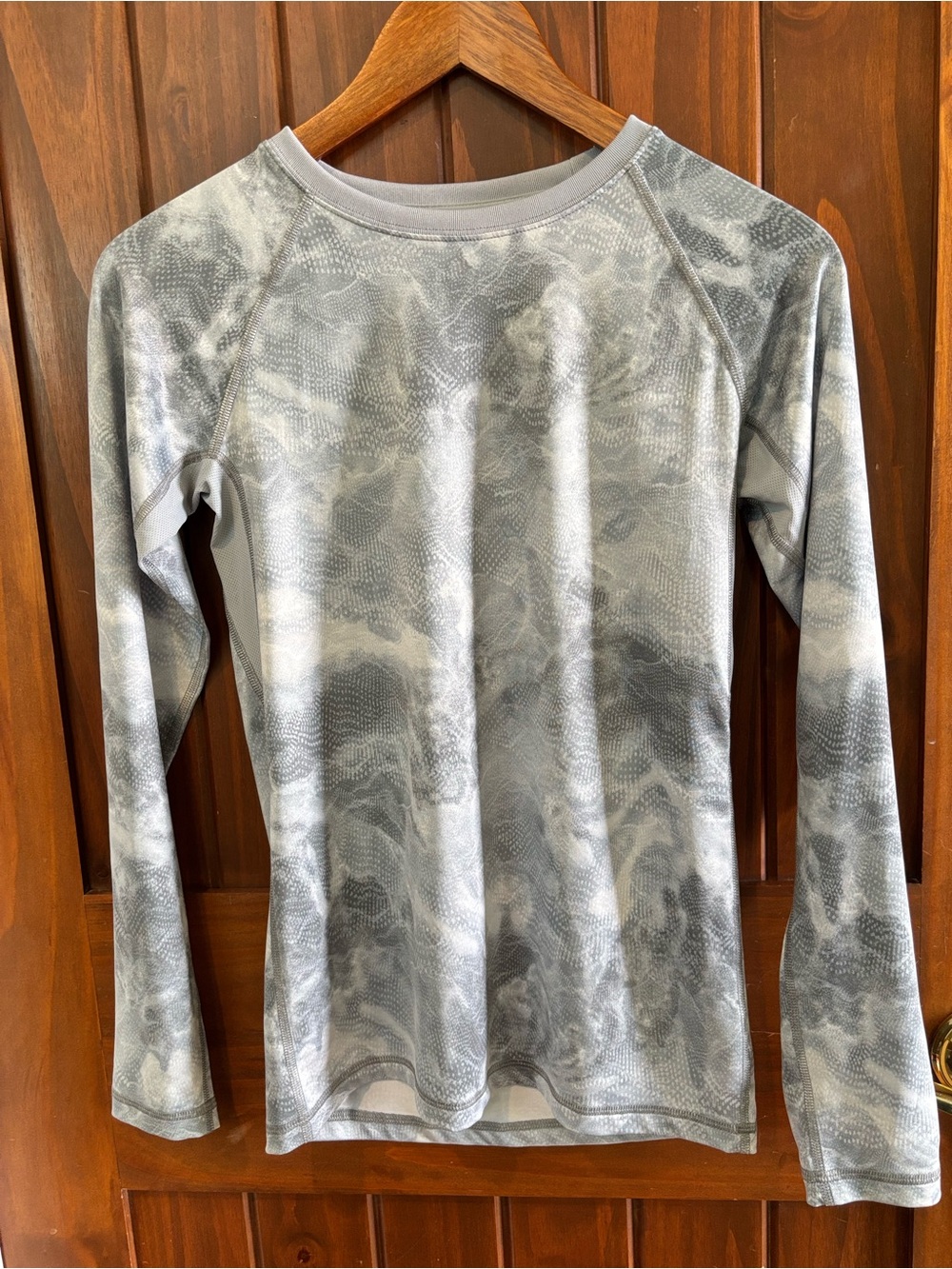 Kids all in motion Gray Athletic Marble-Print Long Sleeve Tee